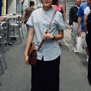 Mandarin collar shirt